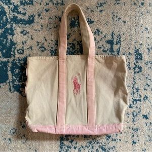 🎀Ralph Lauren Pony Canvas Tote🎀